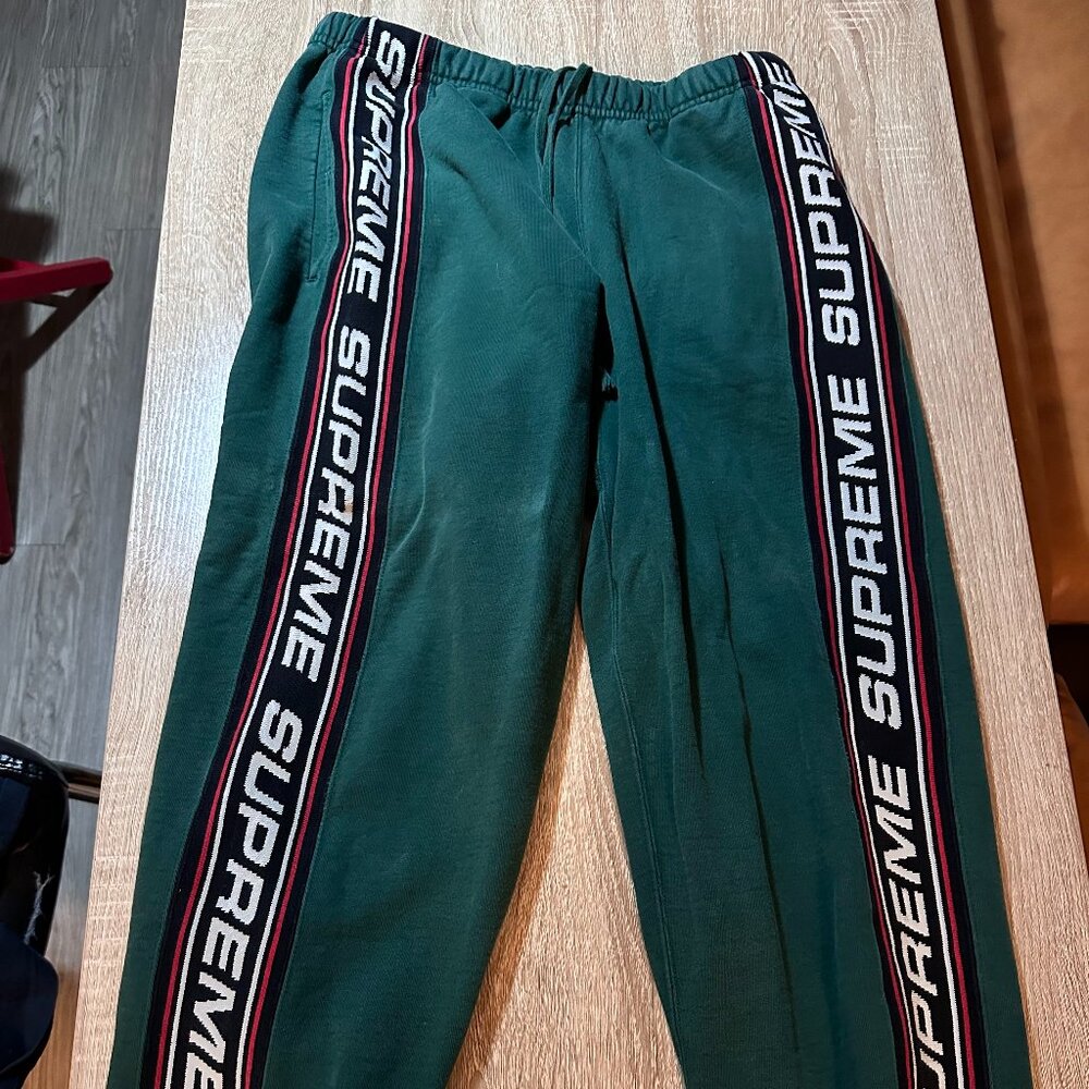 Supreme Text Rib Sweatpant Dark Green  FW19